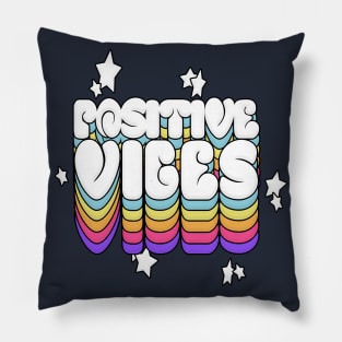 Positive Vibes - Typographic Design Pillow