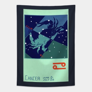 Cancer the Crab, Vintage Signs of the Zodiac Tapestry