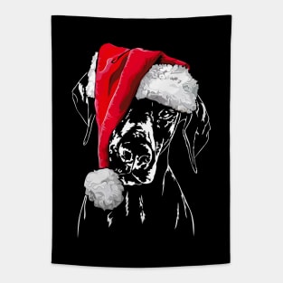 Funny Doberman Santa Christmas dog mom Tapestry