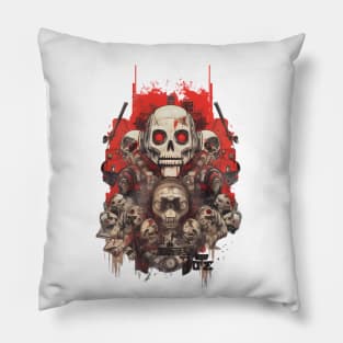 Comic-Style: AI Cyborg Robot Skull and the Apocalypse - Japan Pillow