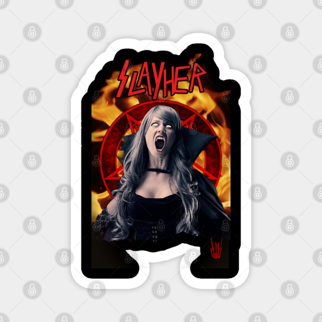 SLAYHER SLAYER PARODY Magnet by TWO HORNS UP ART