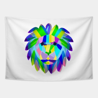 Cute Colorful Lion Shape Head Drawing Tapestry