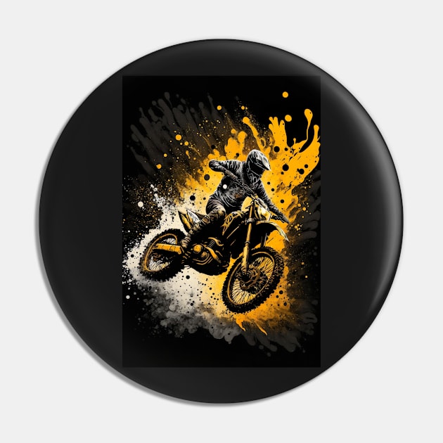 Dirt Bike With Paint Orange Splash Design Pin by KoolArtDistrict