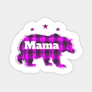 Womens Plaid Mama Bear Stars - Ideal For Grandma Too Magnet