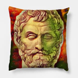 Thales of Miletus Snow Portrait | Thales of Miletus Artwork 15 Pillow