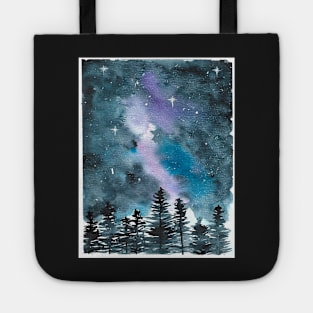 Watercolour Galaxy Forest Tote