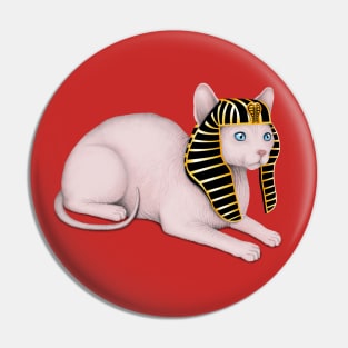 Sphynx Cat (Red Background) Pin