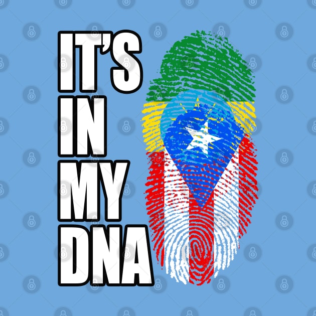 Puerto Rican And Ethiopian Mix DNA Flag Heritage by Just Rep It!!