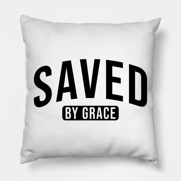 Saved By Grace, Christian, Faith, Believer Pillow by ChristianLifeApparel