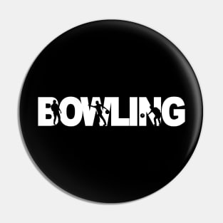 Bowling in white perfect team shirt or gift Pin