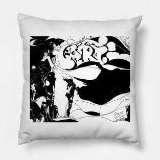 Tragic black and white, the canopy of chaos. Figure ART. Pillow