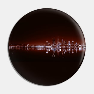 Panorama city in night with lights Pin