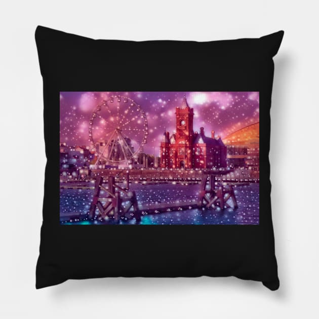 Cardiff Bay Fantasy Pillow by RJDowns