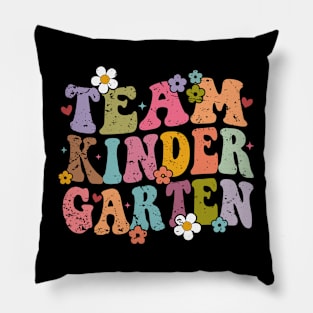 Team Kindergarten Groovy Back to School Gifts Teacher Student Pillow