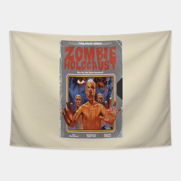 Zombie Holocaust Movie Poster Tee Tapestry by trevorduntposterdesign