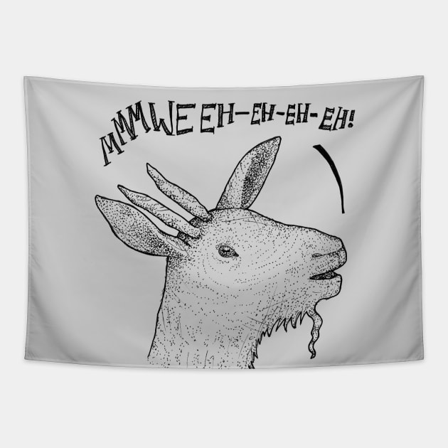 Laughing Goat - funny stuff, animals, fluffy Tapestry by Inspirational Koi Fish