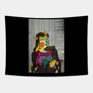 PABLO PICASSO PORTRAIT OF DORA MAAR cat parody Tapestry