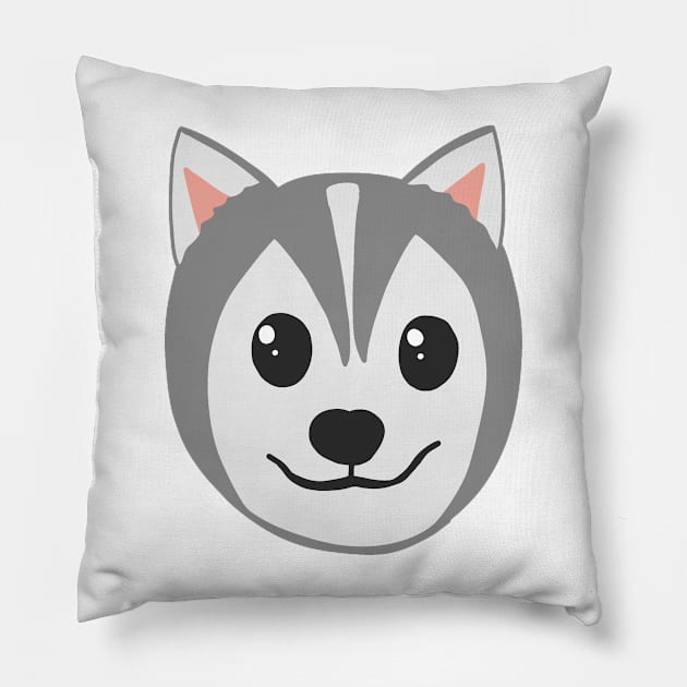 Husky head Pillow by Becky-Marie