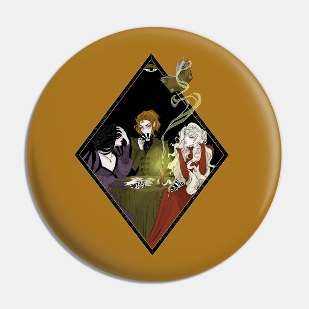 Three Witches Pin by Drea D. Illustrations