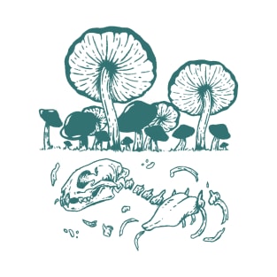 Mushrooms and Cat T-Shirt