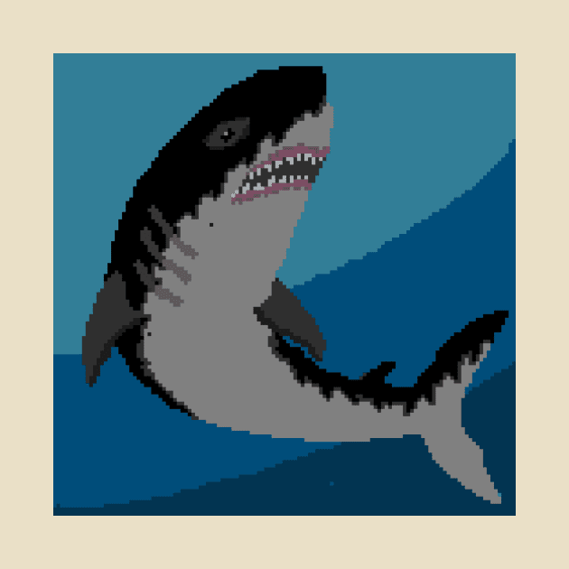 Pixel Megalodon - Creme by Design Fern