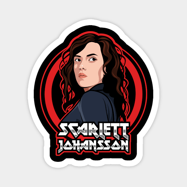 Scarlett Johansson Portrait Magnet by distrographic