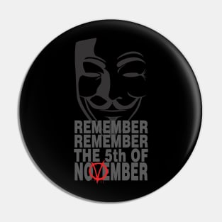 5th of November - V for Vendetta Pin