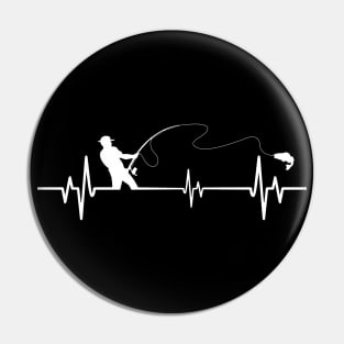 Fishing Heartbeat - Cool Funny Fishing lovers Gift Pin