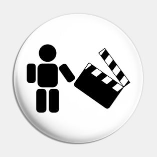 Pictogram holding a movie clapperboard Pin