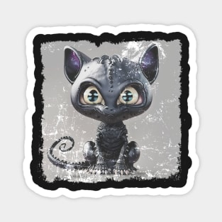 VINTAGE BLACK ALIEN KITTY Magnet