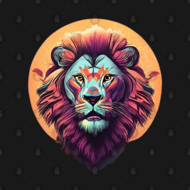 Colorful Lion by JK Digital