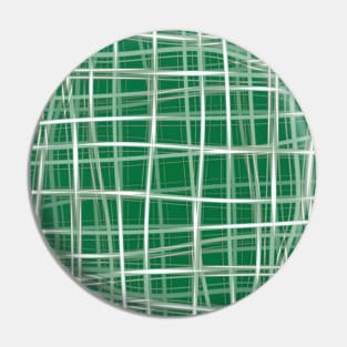 Twisting White & Green Plaid Pin