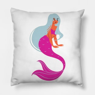 Mermaid pink and blue Pillow