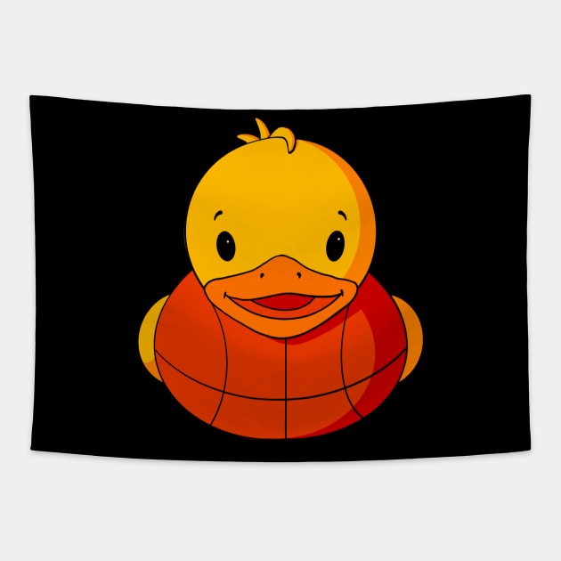 Basketball Rubber Duck Tapestry by Alisha Ober Designs