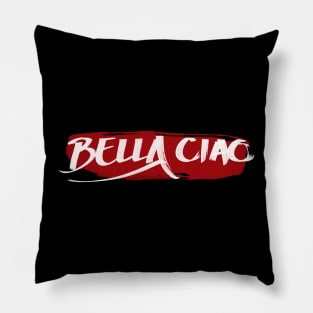 Bella ciao red and white Pillow