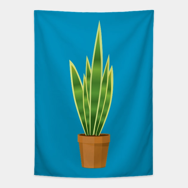 Snake plant in a terracotta pot Tapestry by Bwiselizzy