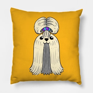 Long haired Shih tzu Pillow