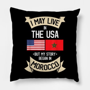 American Flag Morocco Moroccan Roots Gifts Pillow