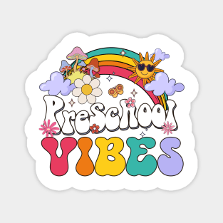 preschool Vibes - Pre-k Team Retro 1st Day of School Magnet