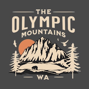 Olympic Mountains Washington State Camping PNW T-Shirt T-Shirt