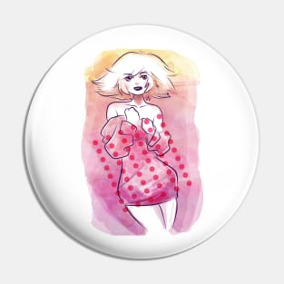 Watercolor Fashion Lady Pin