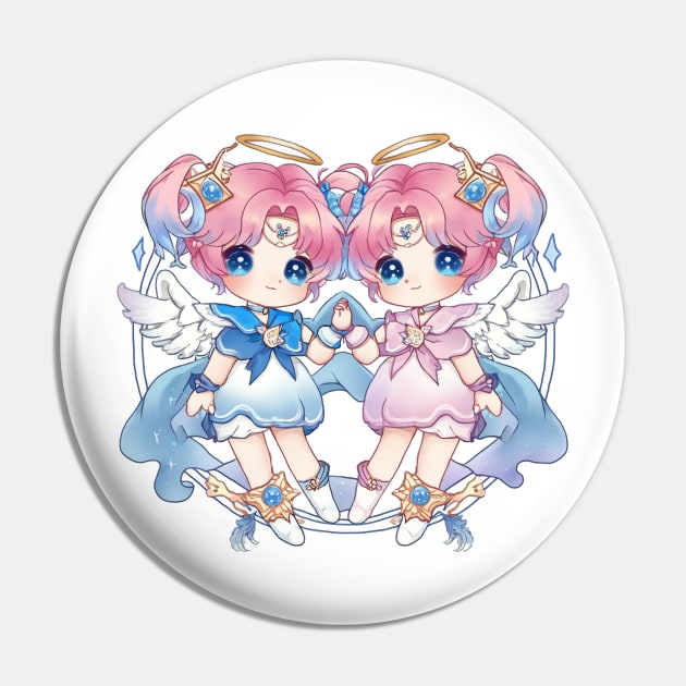 Gemini Twins Chibi Zodiac Anime Girls Pin by peachycrossing