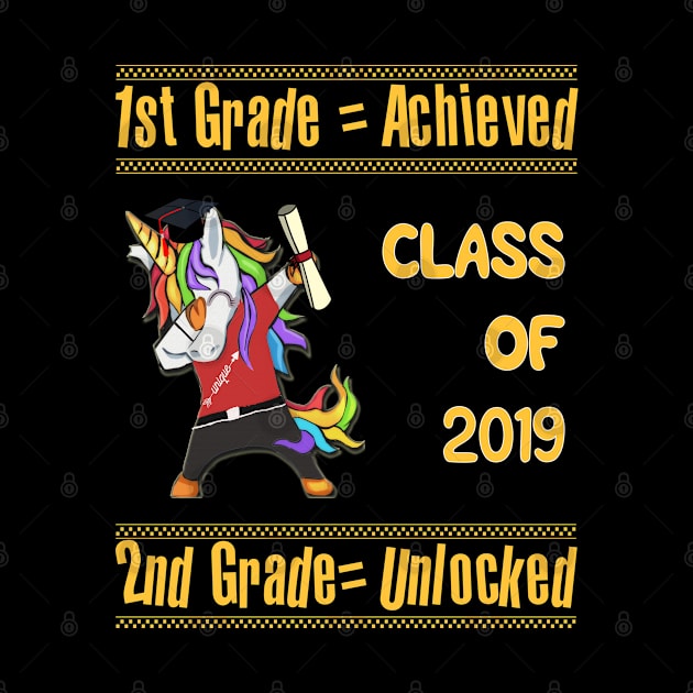 1st Grade Achieved 2nd Grade Unlocked Unicorn Graduation Hat Diploma by familycuteycom