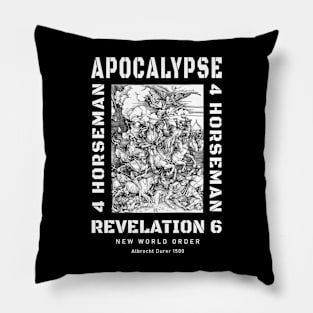 Four Apocalyptic Horsemen Bring New World Order Pillow