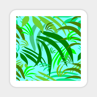 Fronds on Pale Cyan Repeat 5748 Magnet