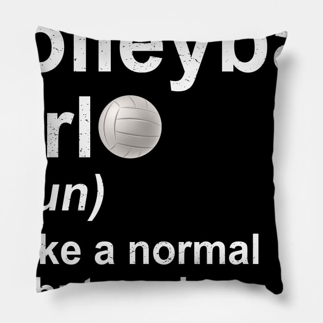 Volleyball Girl Noun Like A Normal Coach But Cooler Pillow by kateeleone97023
