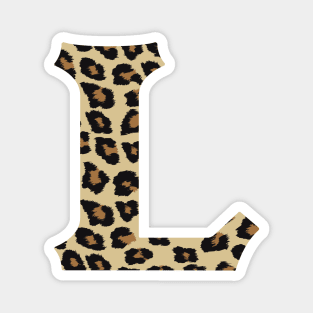 Letter L Leopard Cheetah Monogram Initial Magnet