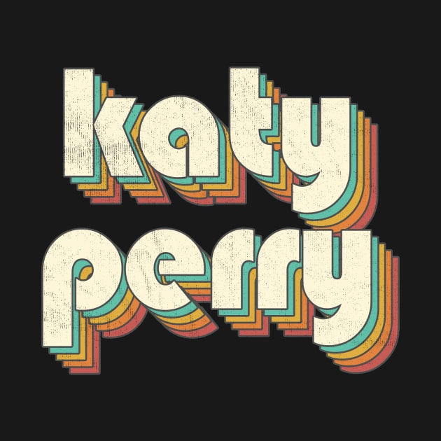 Retro Vintage Rainbow Katy Letters Distressed Style by Cables Skull Design