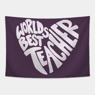 World's Best Teacher Heart Tapestry