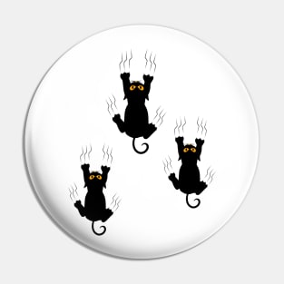 Funny Cute 3 Black Cats Cute Car Sticker Pin